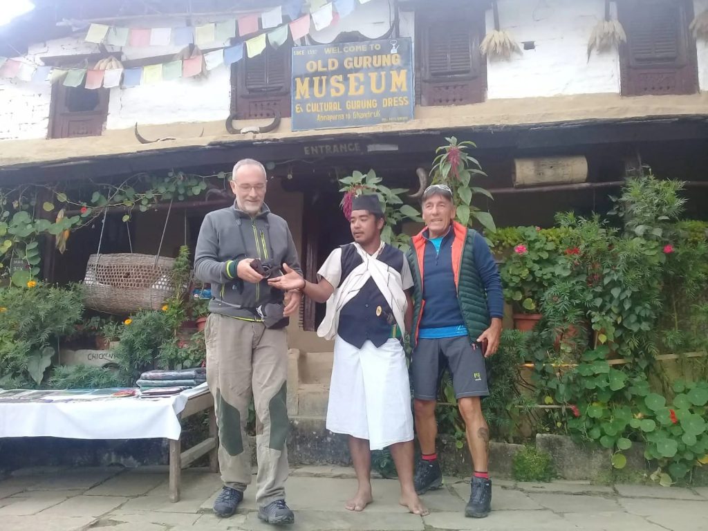 Visitors with a Gurung cultural guide at the Old Gurung Museum in Ghandruk.
